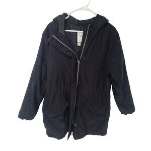 Abercrombie & Fitch Women's Hooded Zip Up Coat  Jacket Black Size M Insulated